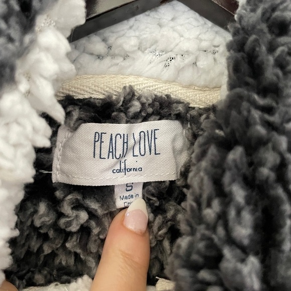 PEACH LOVE CALIFORNIA Fleece Pull Over Zip Neckline S - Picture 6 of 9